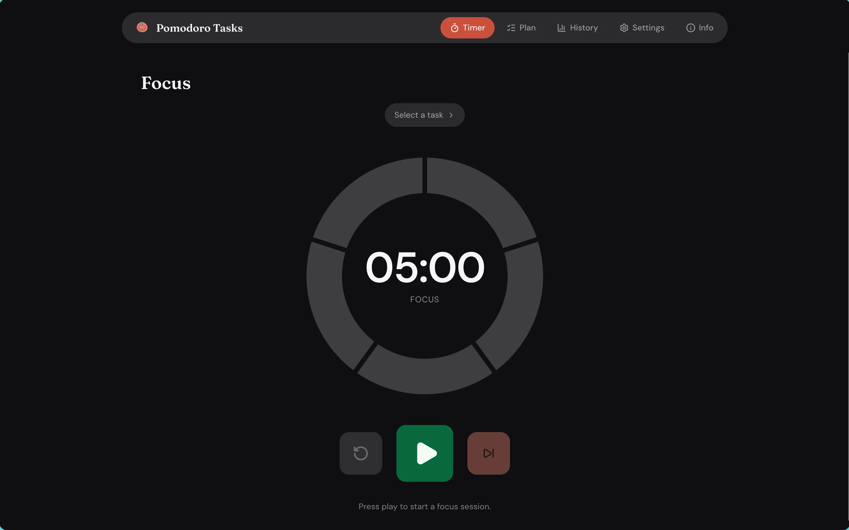 Pomodoro timer website